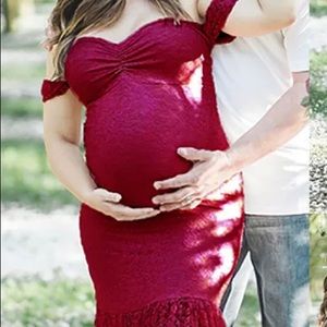 Maroon maternity dress